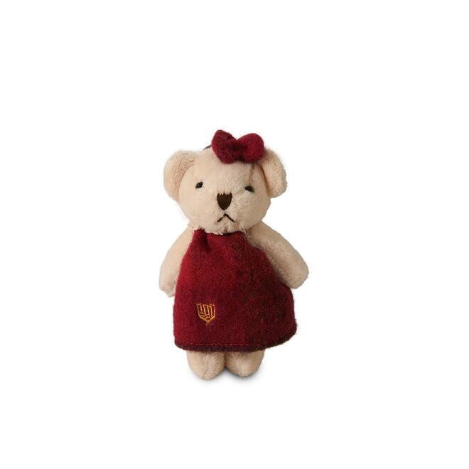 Harris Tweed Fuchsia Tartan Teddy Bear Keyring