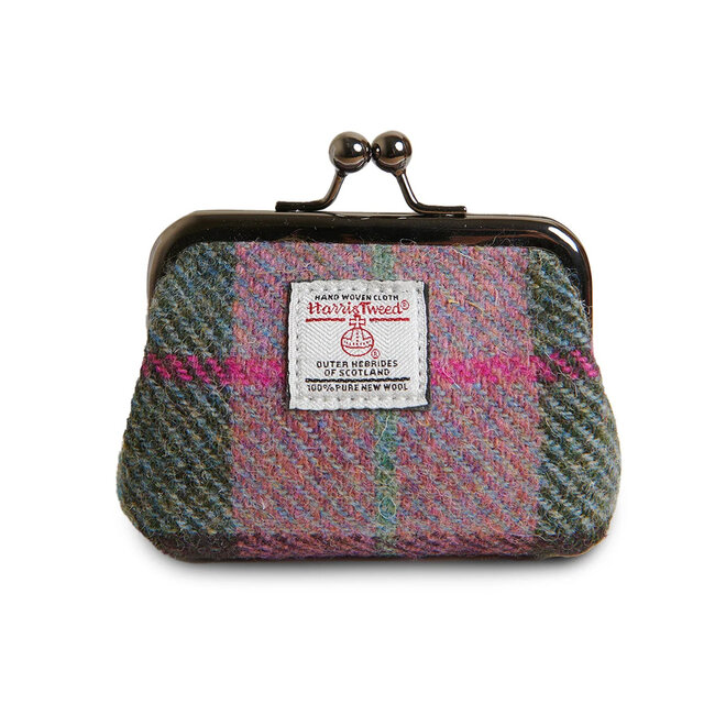Harris Tweed Pink & Green Tartan Coin Purse