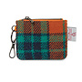 Harris Tweed Orange & Blue Tartan Card Zip Wallet