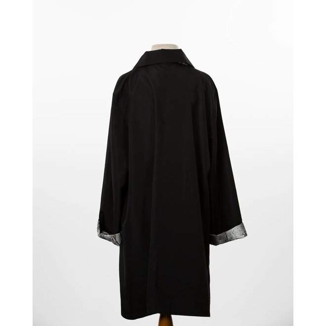 Black & Tan Snakeskin Rain Trench Coat