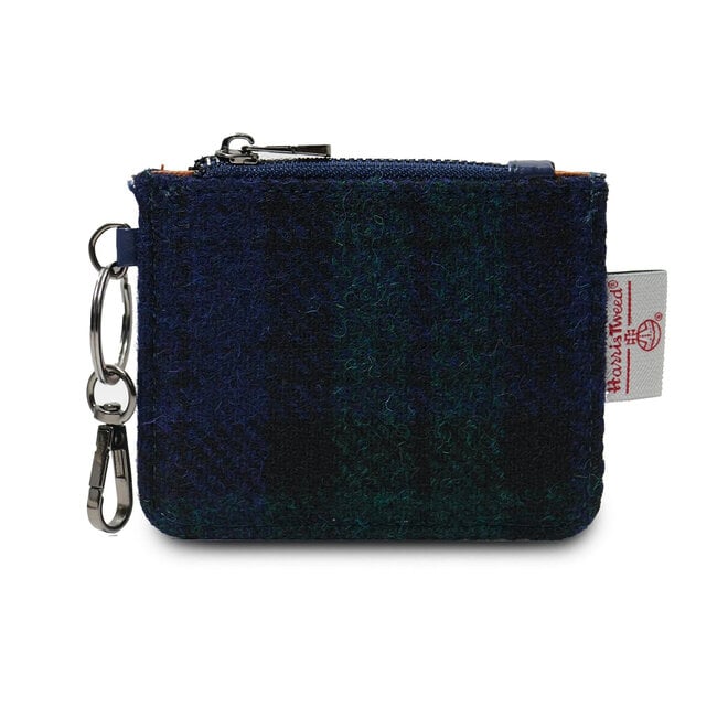 Harris Tweed Black Watch Tartan Card Zip Wallet
