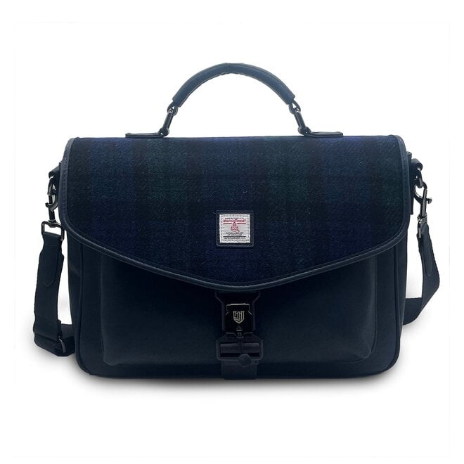 Harris Tweed Black Watch Tartan Laptop Bag