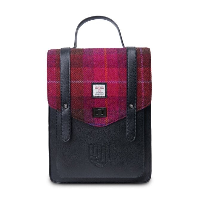 Harris Tweed Fuchsia Tartan Carloway Backpack