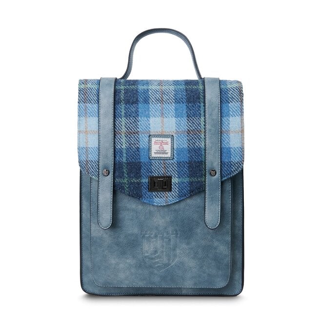 Harris Tweed Blue Tartan Carloway Backpack