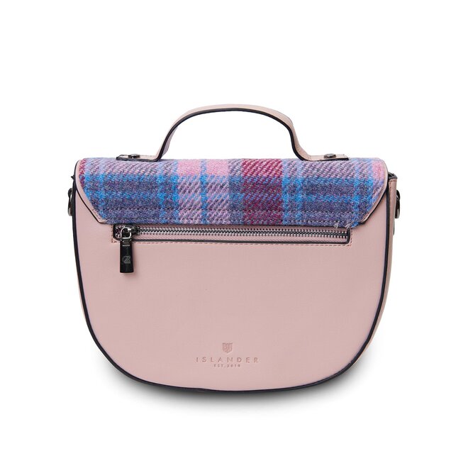 Harris Tweed Pink & Blue Tartan Mini Cobble Satchel