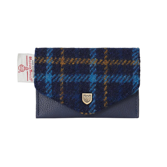 Harris Tweed Navy Tartan Card Wallet