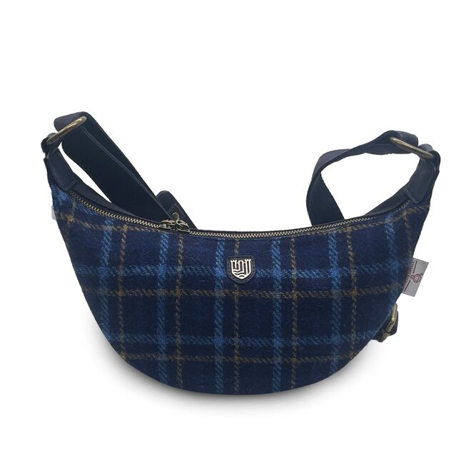 Harris Tweed Navy Tartan Luna Bag