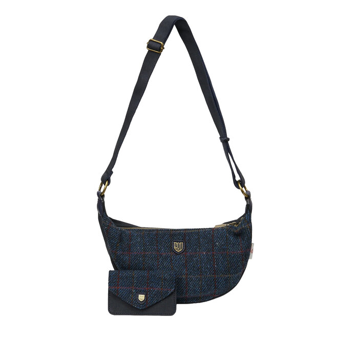Harris Tweed Navy Tartan Luna Bag