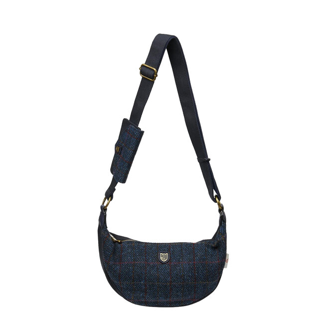 Harris Tweed Navy Tartan Luna Bag