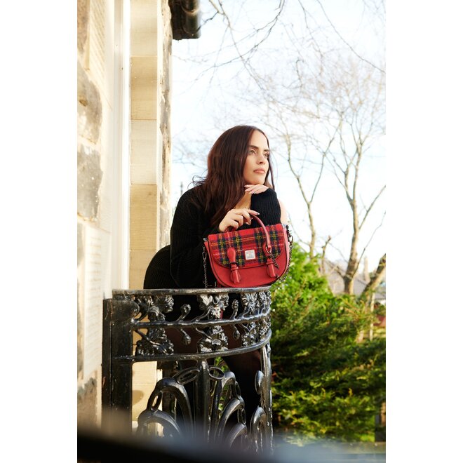Harris Tweed Royal Stewart Tartan Medium Cobble Satchel