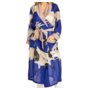 Cobalt Heron Print Robe Gown