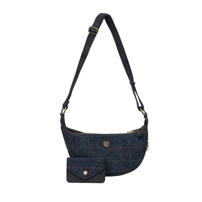 Harris Tweed Navy Over-Check Luna Bag