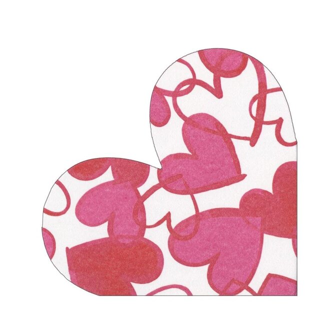 Painted Hearts Die-Cut Paper Napkins