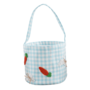 Blue Gingham Beaded Easter Bucket