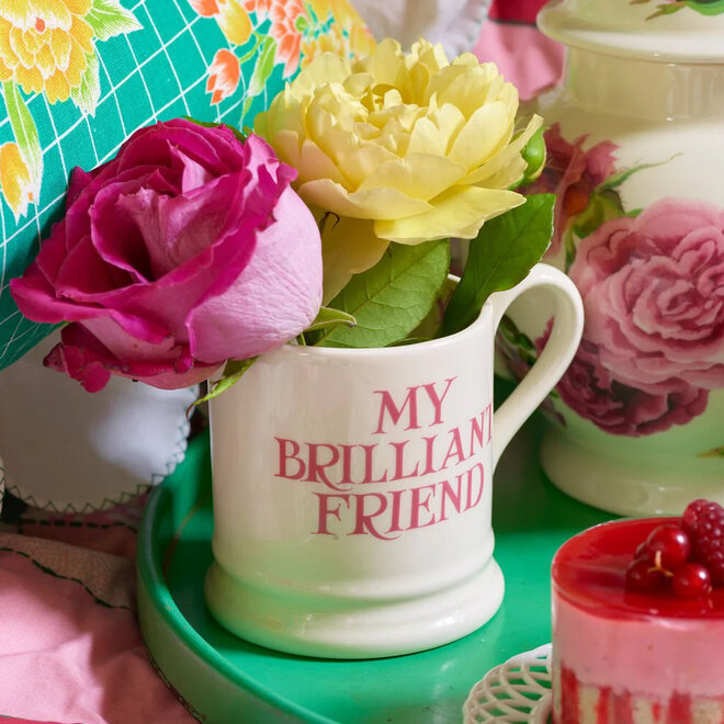 Pink Toast My Brilliant Friend 1/2 Pint Mug