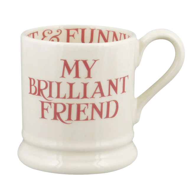 Pink Toast My Brilliant Friend 1/2 Pint Mug