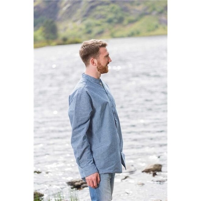 Blue & White Vintage Grandfather Shirt