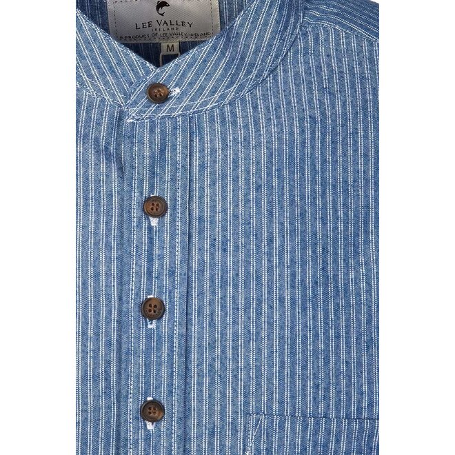 Blue & White Vintage Grandfather Shirt