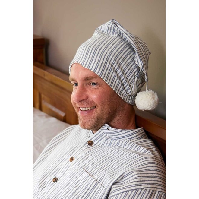 Blue Stripe Flannel Nightcap