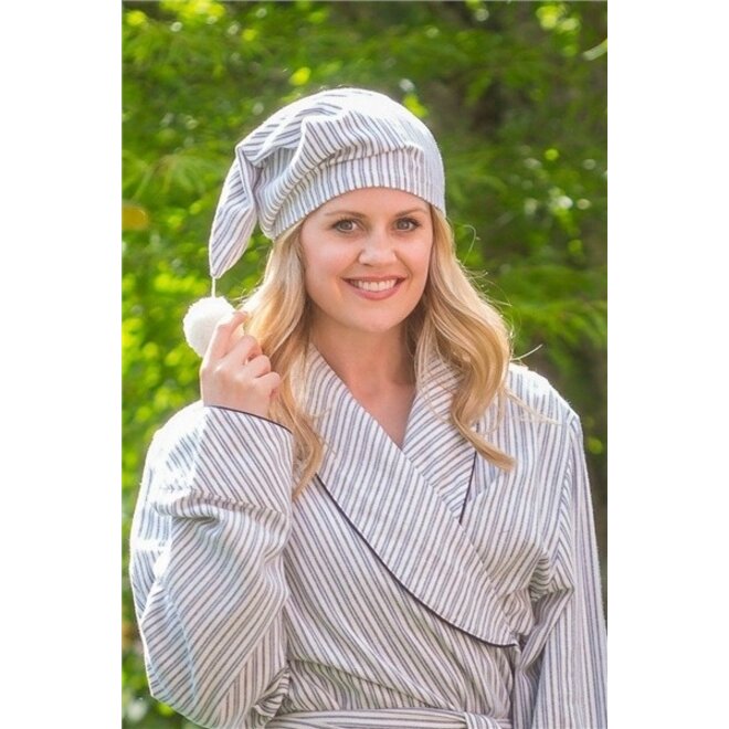 Blue Stripe Flannel Nightcap