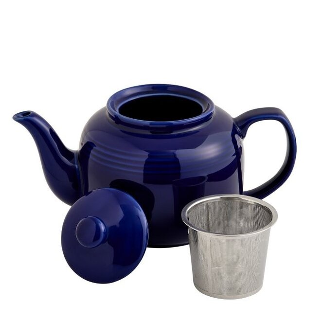 6 Cup Cobalt Teapot with Stainless Steel Infuser