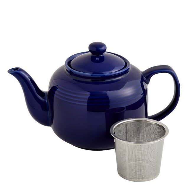 6 Cup Cobalt Teapot with Stainless Steel Infuser