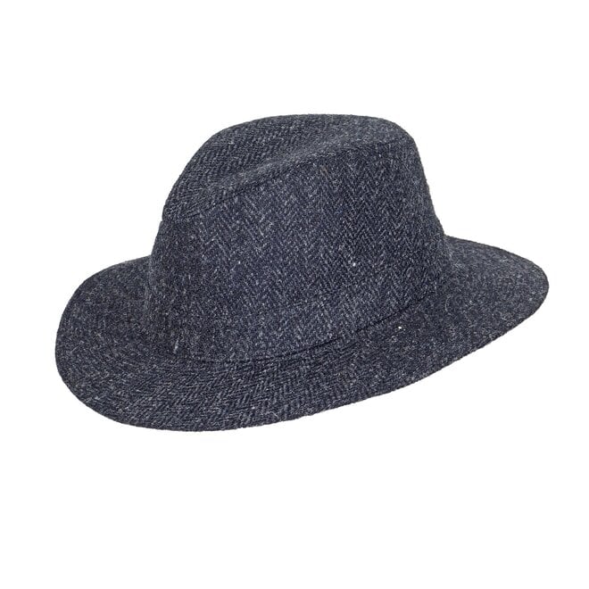 Harris Tweed Charcoal Denholm Fedora