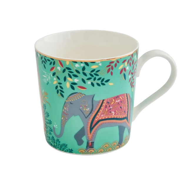 Sara Miller India Elephant's Oasis Mug