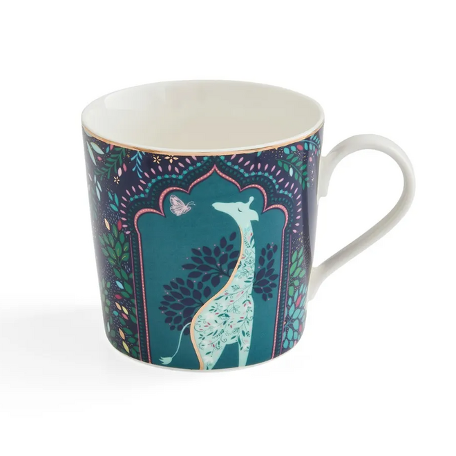 Sara Miller India Giraffe's Courtyard Mug