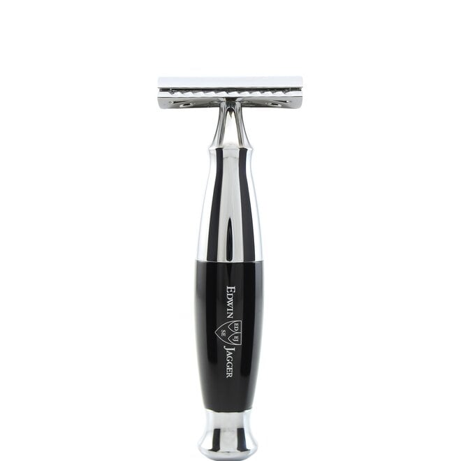 Edwin Jagger Black & Chrome Plated Double Edge Safety Razor