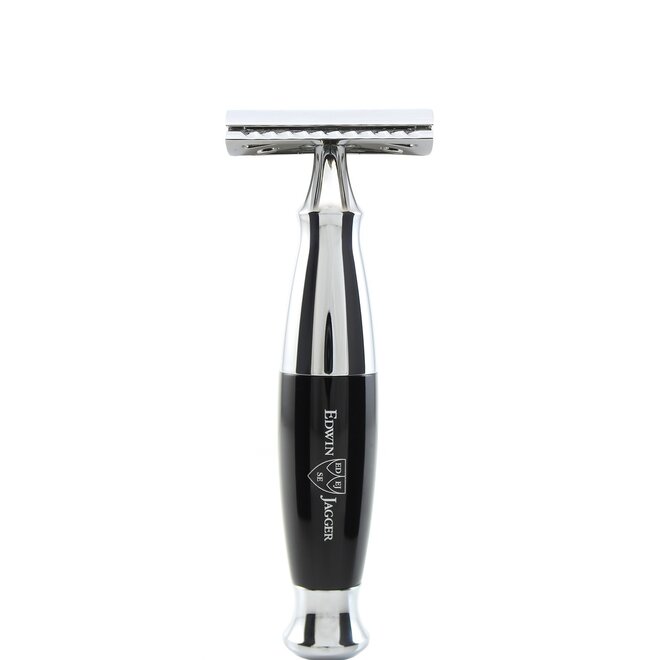 Edwin Jagger Black & Chrome Plated Double Edge Safety Razor