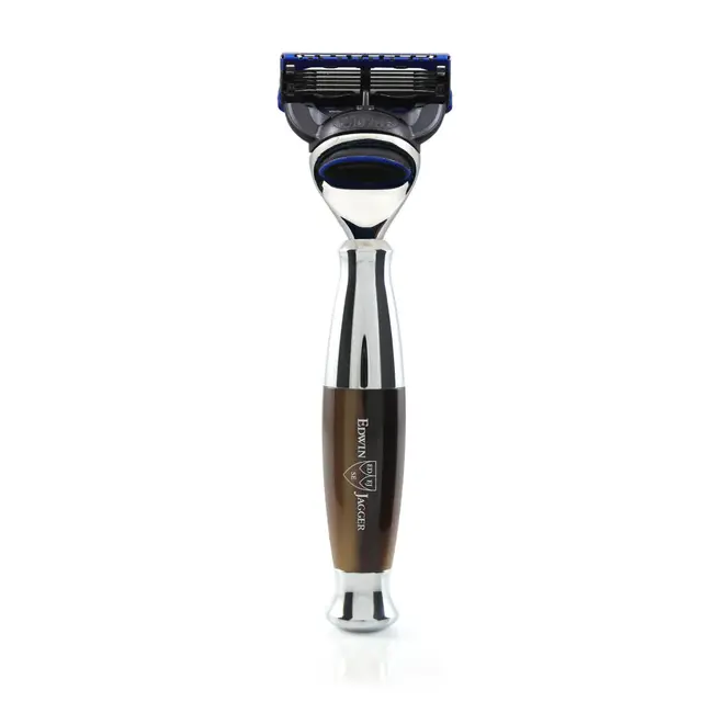 Edwin Jagger Gillette Fusion ProGlide Razor with Imitation Light Horn & Chrome
