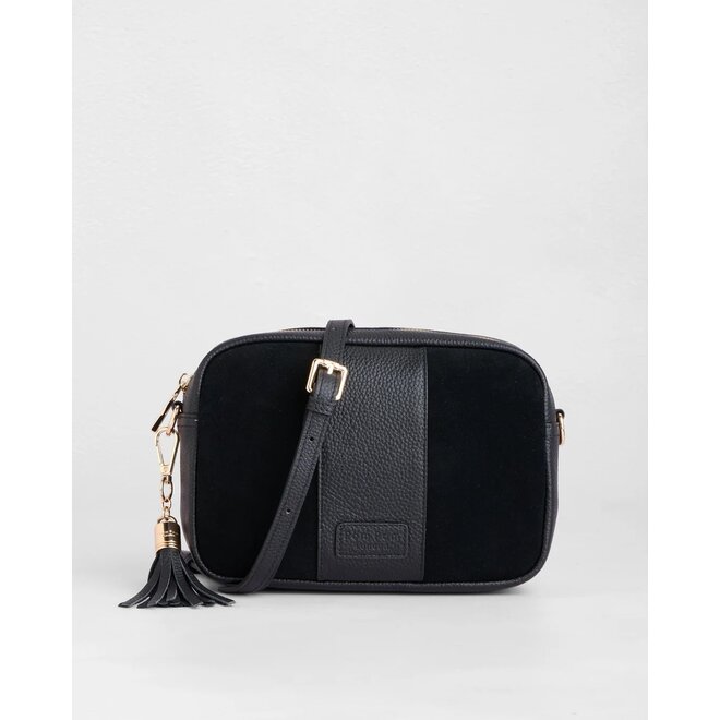 Black Suede & Leather City Bag