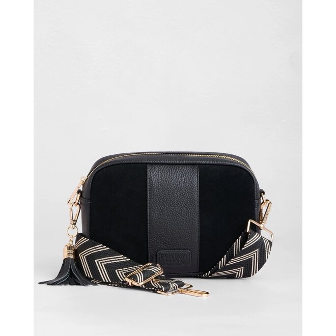 Black Suede & Leather City Bag