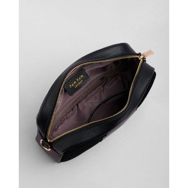 Black Suede & Leather City Bag