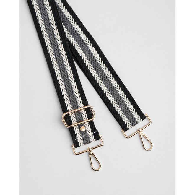Black Woven Stripe Strap