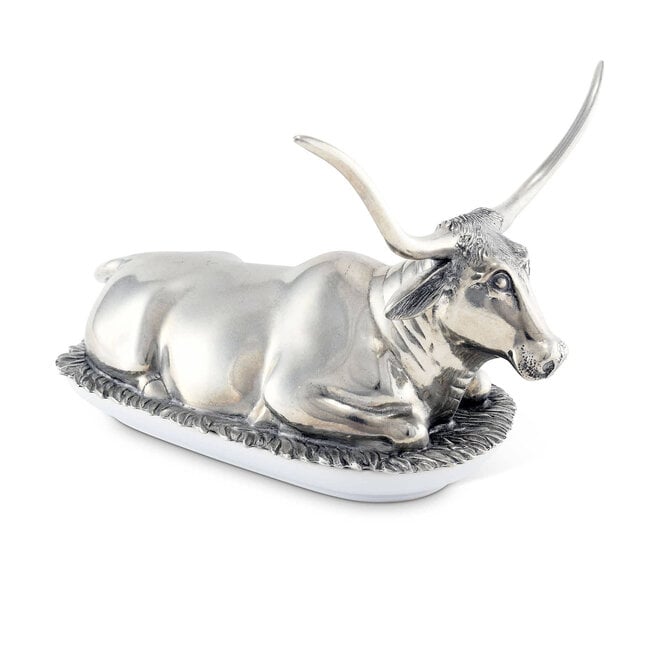 Pewter Longhorn Steer Butter Dish