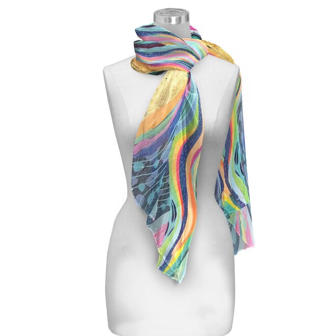 EttaVee "Rainbow Riviera 1" Sheer Scarf