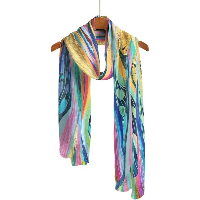 EttaVee "Rainbow Riviera 1" Sheer Scarf