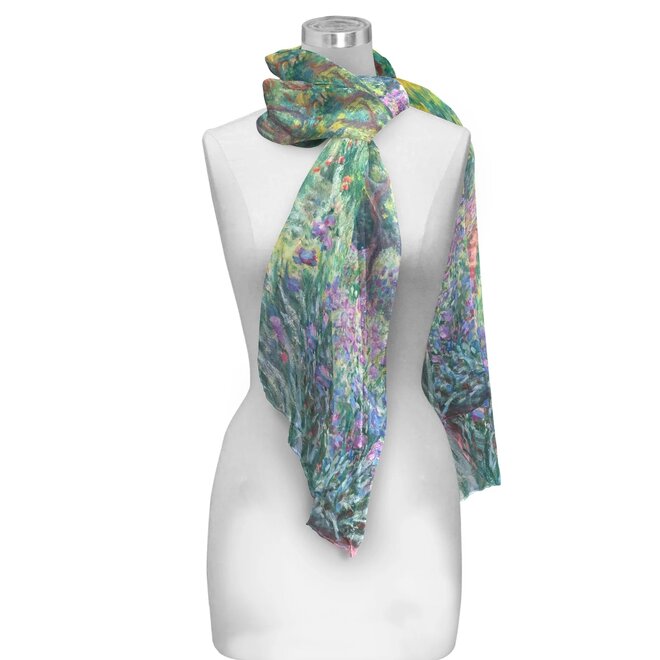 Monet's "Garden at Giverny" Sheer Scarf