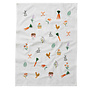 Spring Farm Embroidered Tea Towel