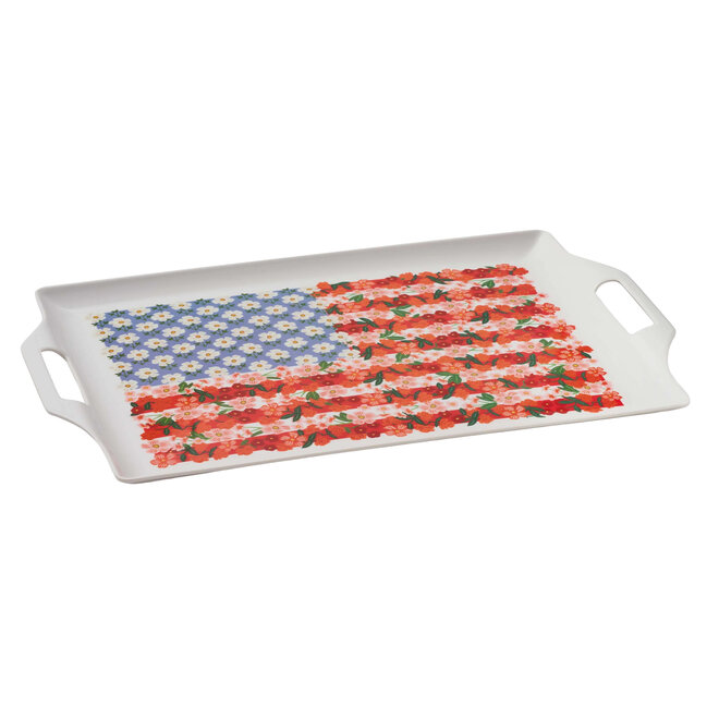 Americana Melamine Serving Platter with Handles