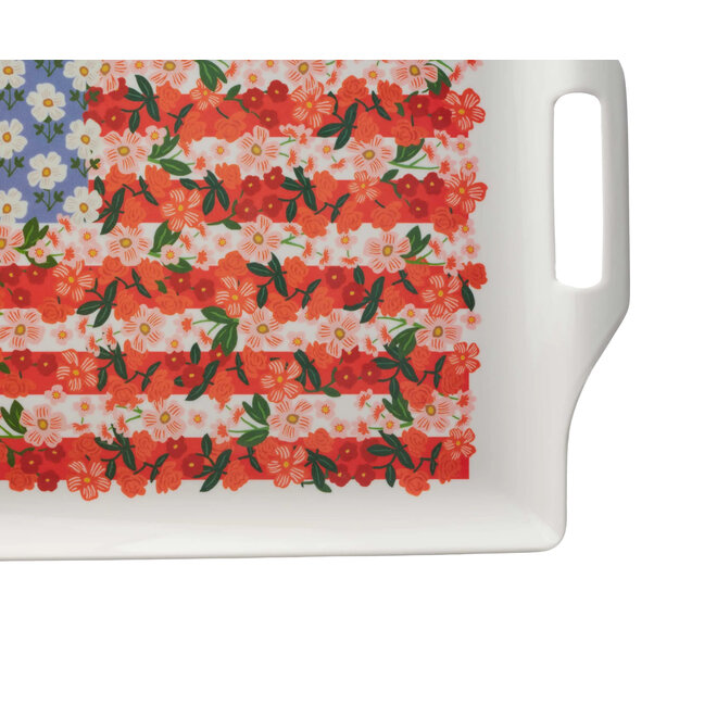 Americana Melamine Serving Platter with Handles