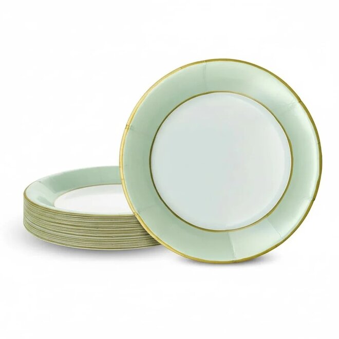 Watercolor Celadon Paper Salad Plates