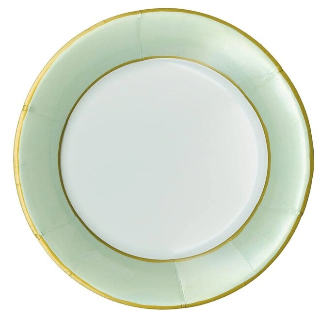 Watercolor Celadon Paper Salad Plates