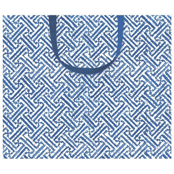 Fretwork Blue Large Gift Bag