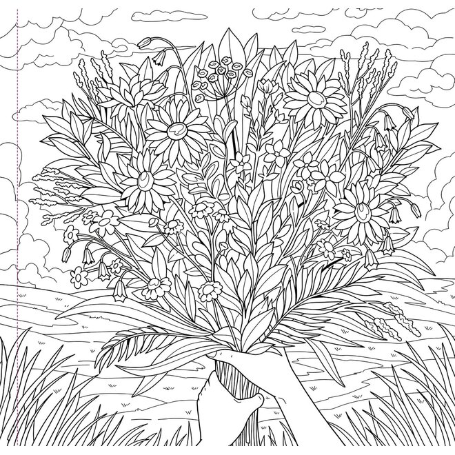Wildflowers Adult Coloring Book