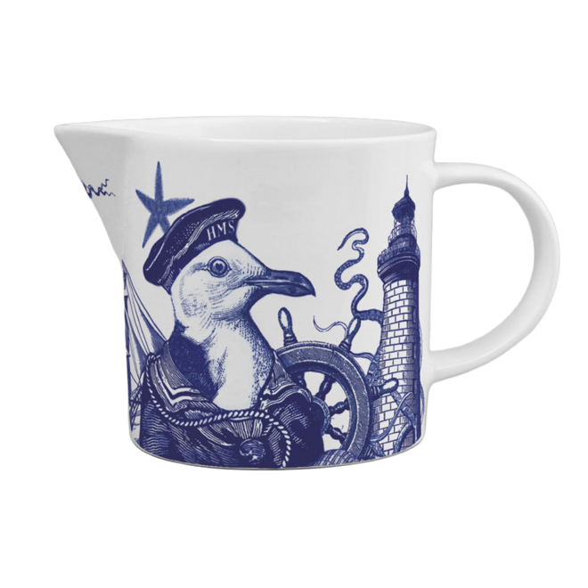 Cobaltic Sea Jug with Seagull