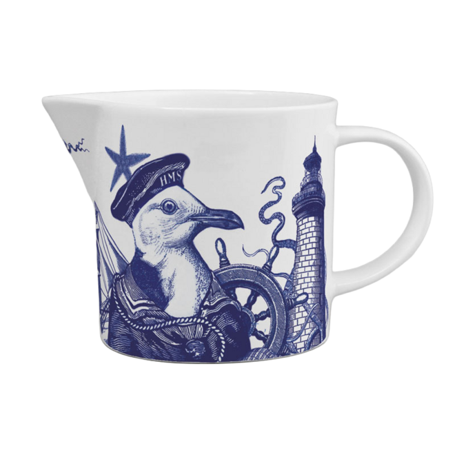 Cobaltic Sea Jug with Seagull