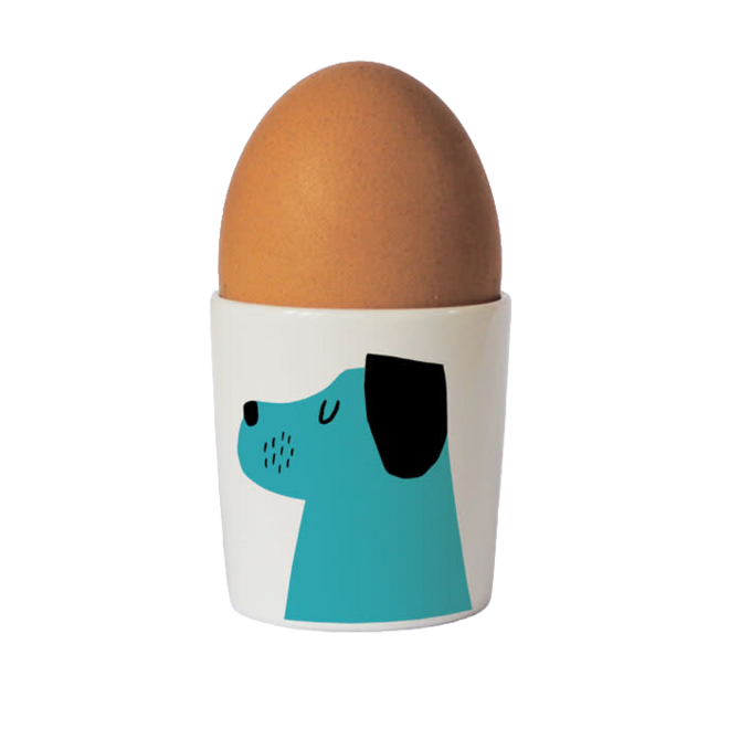 Happiness Egg Cup (Turquoise Dog)